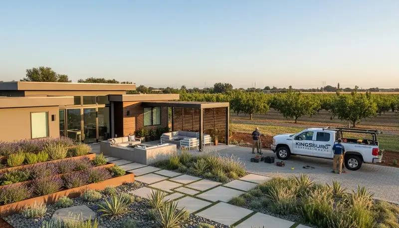 Landscaping crew serving Fresno, CA with professional yard maintenance and outdoor property care