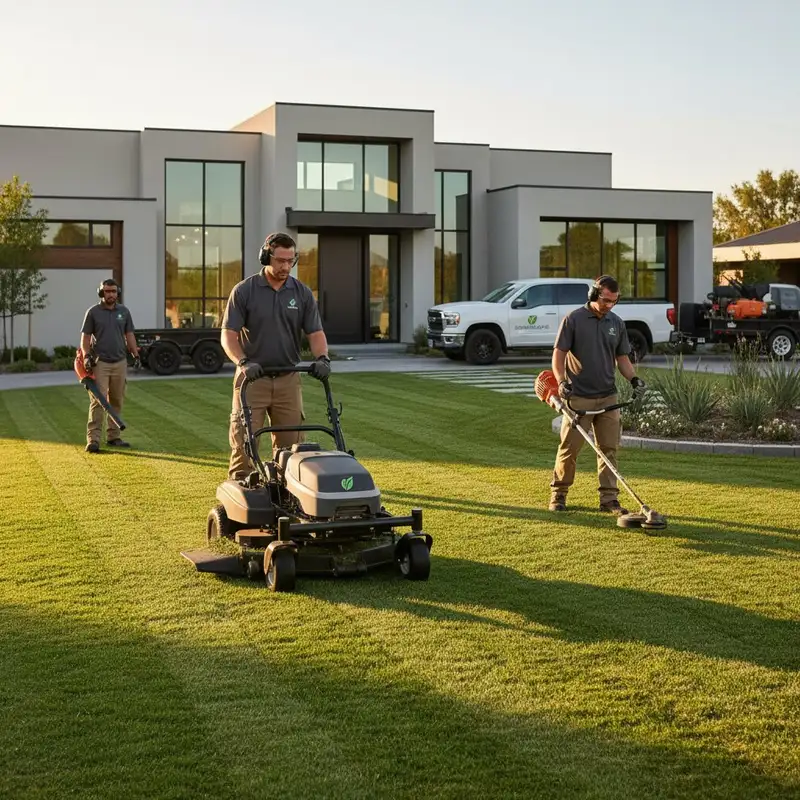Professional lawn mowing service in Fresno, CA by Chop Chop Landscaping keeping lawns healthy year-round