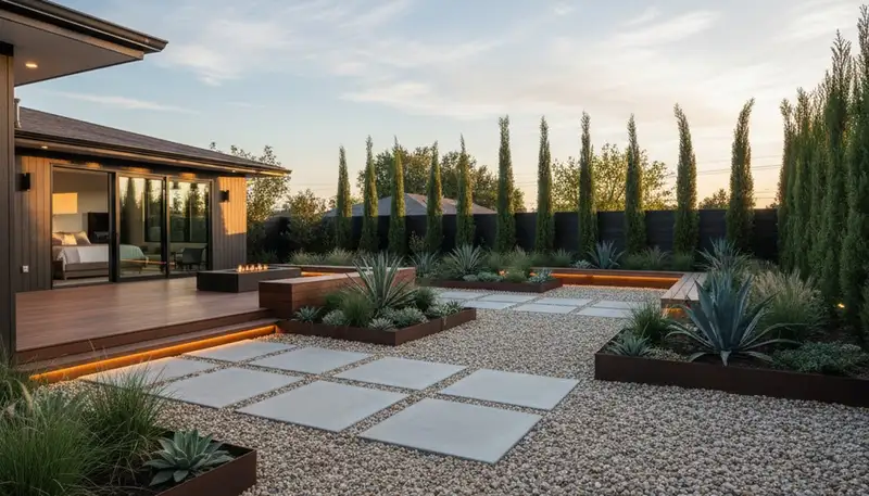 Pea gravel landscaping in Fresno, CA for pathways, drainage, and low-maintenance xeriscaping